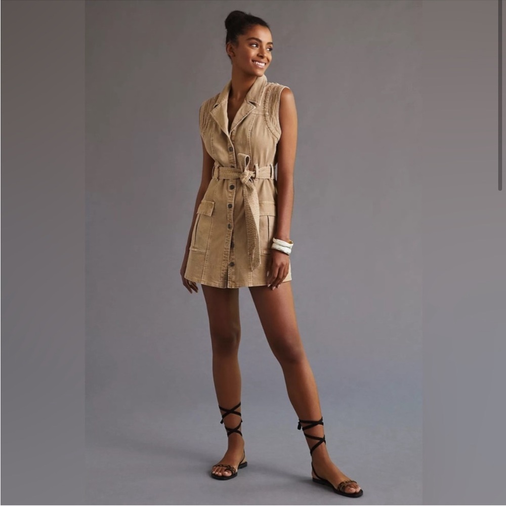 Anthropologie Pilcro Button-Front Mini Dress